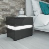 Sense Grey High Gloss Bedside Table with LED Light