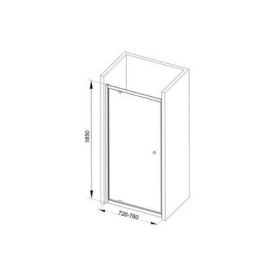Pivot Shower Door - 760 x 1850mm
