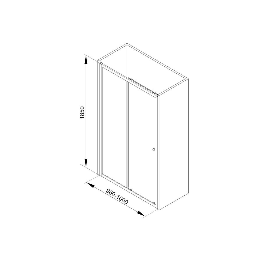 Sliding Shower Door - 1000 x 1850mm