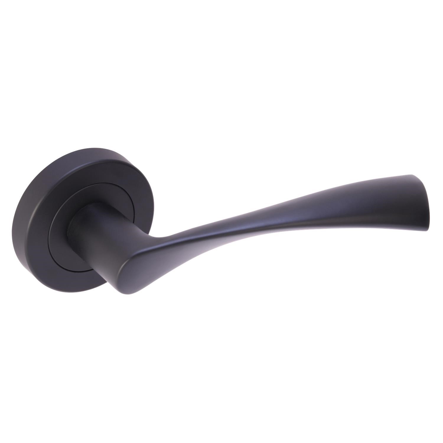 Xl Joinery Black Internal Matt Lever Fire Door Handle With Latch And Hinges Pack - 75Mm Latch - Sesia