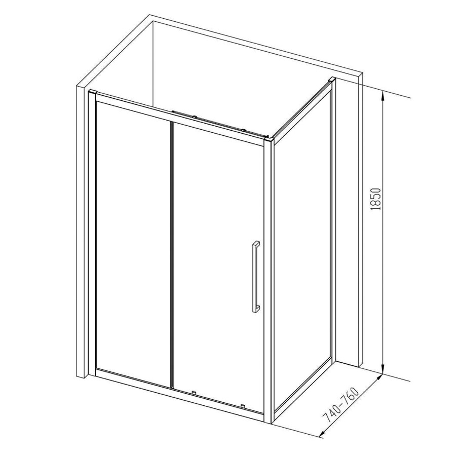 760 x 1850mm Shower Side Panel - Taylor & Moore