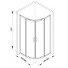 Quadrant Shower Enclosure with Twin Sliding Door - 1000 x 1000mm