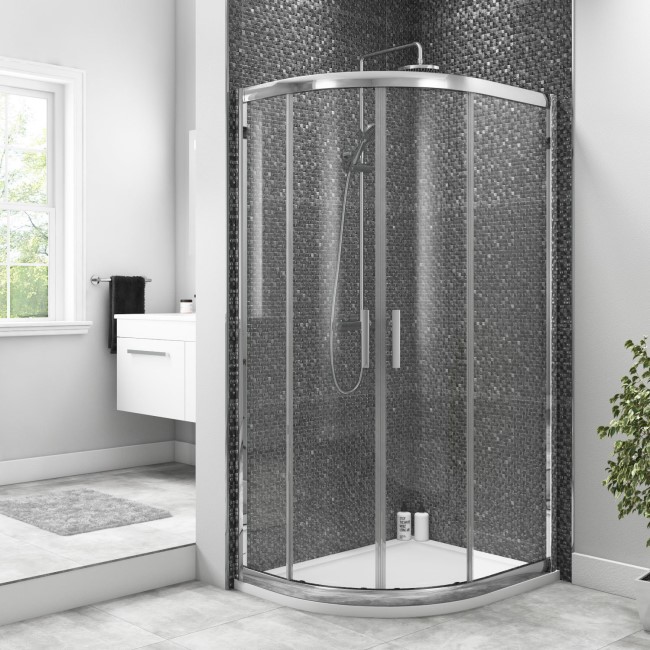 Offset Quadrant Sliding Shower Enclosure 800 x 1000mm - 6mm Easy Clean Glass - Taylor & Moore Range