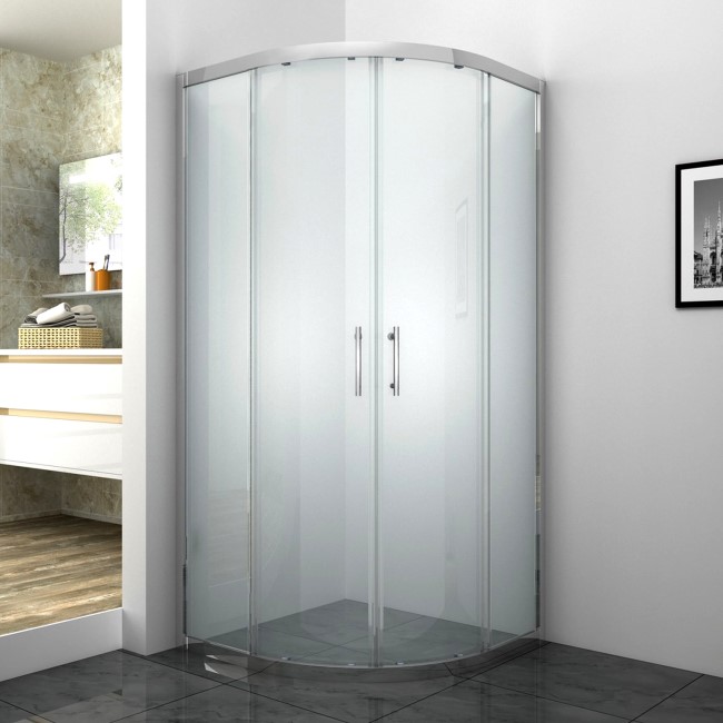 Offset Reversible Quadrant Shower Enclosure with Twin Sliding Door - 1200 x 800mm