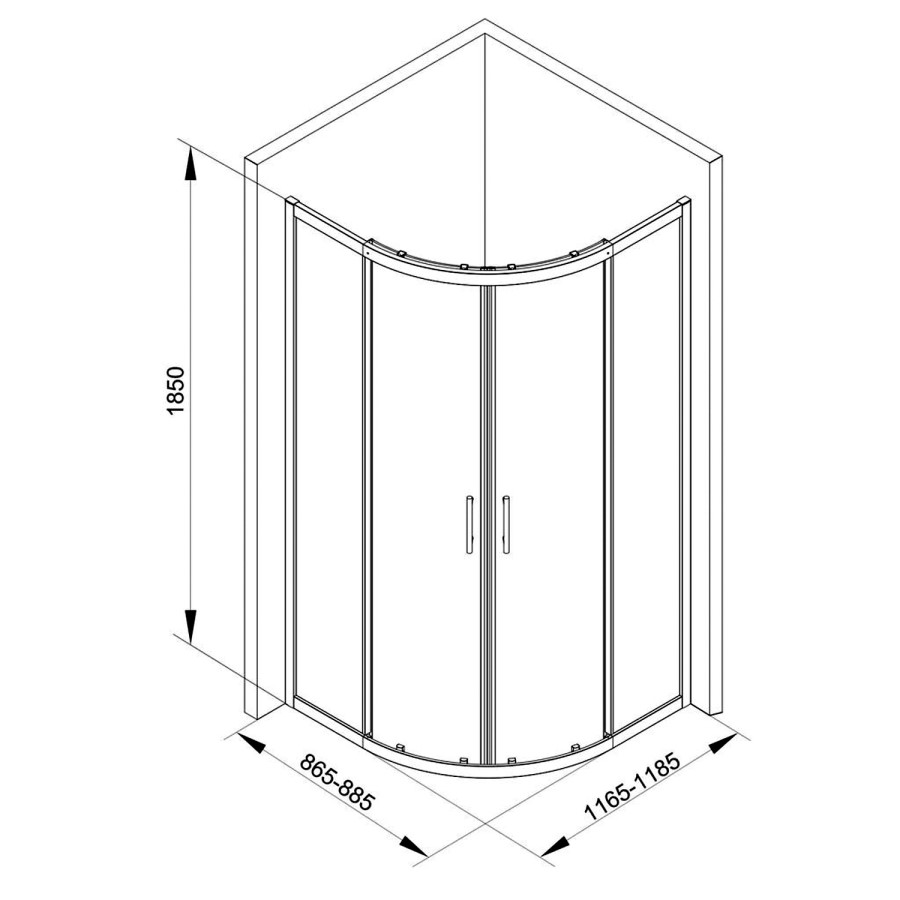 Offset Quadrant Sliding Shower Enclosure 1200 x 900mm - 6mm Easy Clean Glass - Taylor & Moore Range