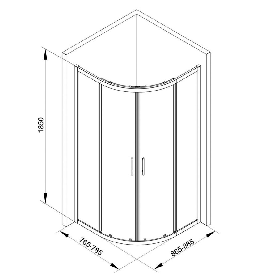 Offset Quadrant Sliding Shower Enclosure 800mm - 6mm Easy Clean Glass - Taylor & Moore Range