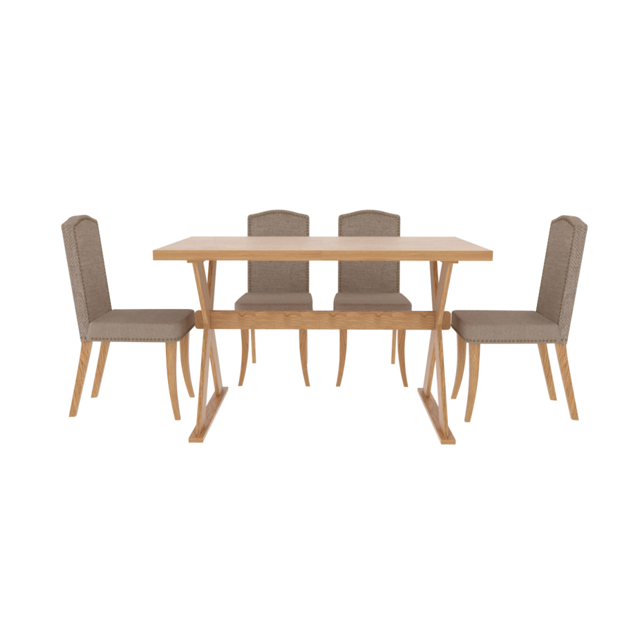 Seville Solid Wood Oak Finish Dining Table