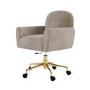 Beige Fabric Swivel Office Chair - Shai 