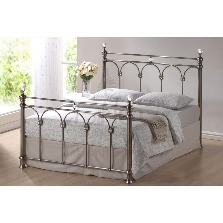 Birlea Furniture Shanghai Brushed Nickel Metal Kingsize Bed