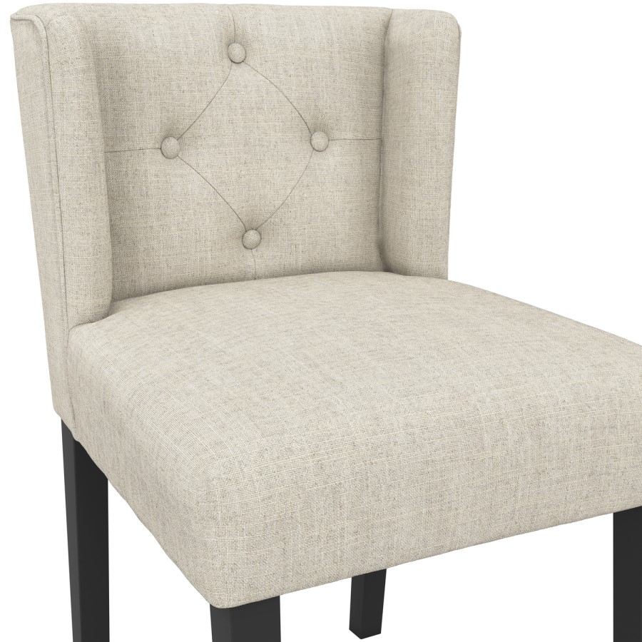 Beige Upholstered Buttoned Dining Chair - Shay