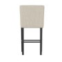 Beige Upholstered Buttoned Kitchen Counter Stool with Back - Shay