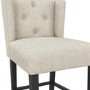 Beige Upholstered Buttoned Kitchen Counter Stool with Back - Shay