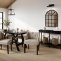 Beige Upholstered Buttoned Dining Chair with Arms - Shay