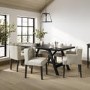 Beige Upholstered Buttoned Dining Chair with Arms - Shay