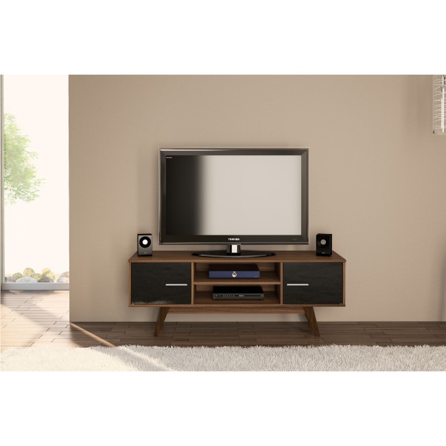 Birlea Shard TV Unit Walnut and Black