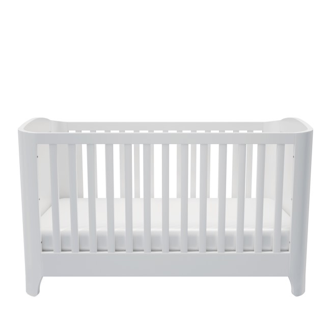 White Pine Wood Convertible Cot Bed with Curved Edges - Shiloh