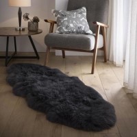Black Double Genuine Sheepskin Rug - 175 x 70 cm - Origins