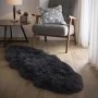 Black Double Genuine Sheepskin Rug - 175 x 70 cm - Origins