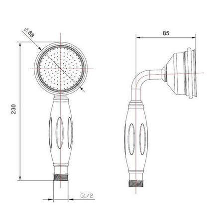 Traditional style Ceramic Shower handset