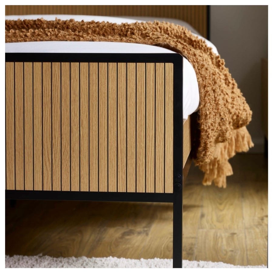 Oak Effect Double Bed Frame - Julian Bowen