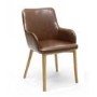 Sidcup Pair of Vintage Leather Brown Dining Chairs