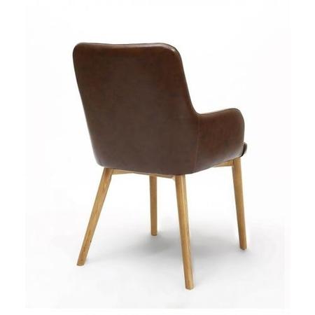 Sidcup Pair of Vintage Leather Brown Dining Chairs