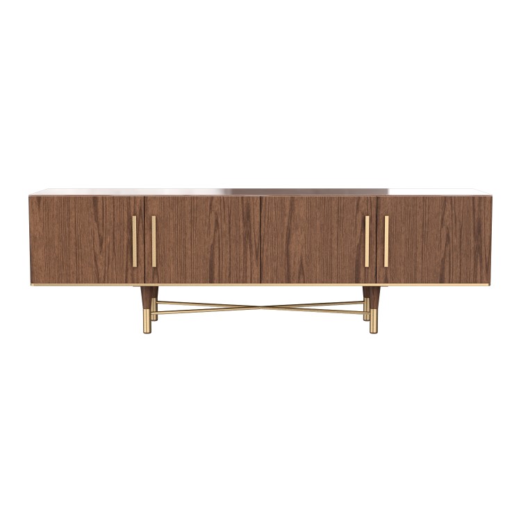 Large Walnut TV Unit with Storage - TV's up to 70" - Sidney