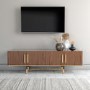 Large Walnut TV Unit with Storage - TV's up to 70" - Sidney