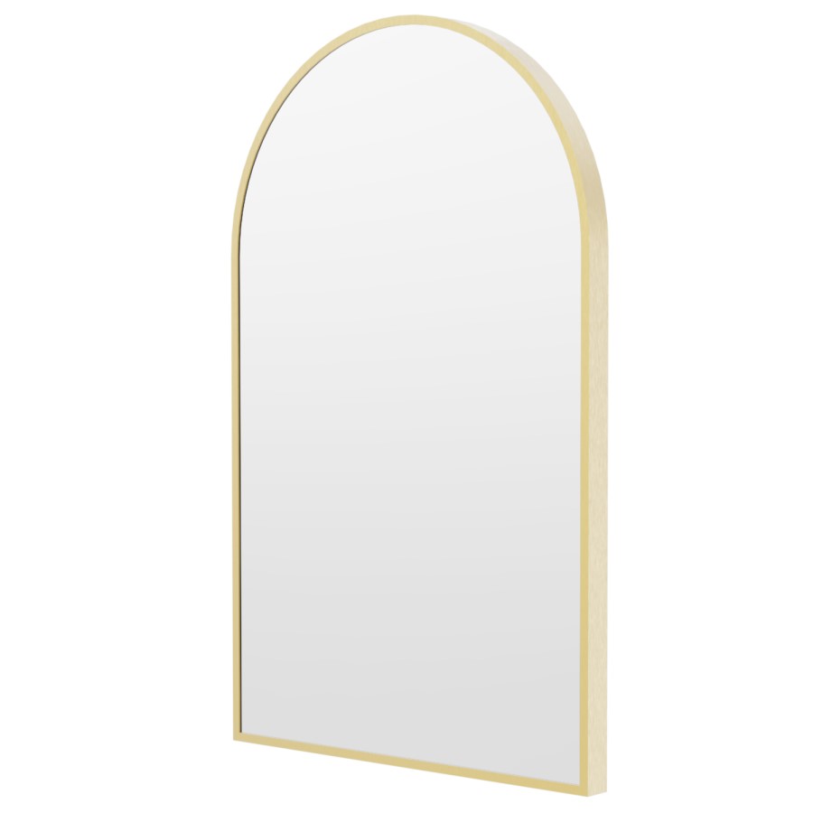 Arched Brass Backlit Heated Bathroom Mirror with Lights 500 x 800mm - Empire