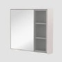 Double Door Beige Bathroom Mirror Cabinet with Lights Demister & Shaver Socket 780 x 700mm- Sidra