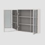 Double Door Beige Bathroom Mirror Cabinet with Lights Demister & Shaver Socket 780 x 700mm- Sidra