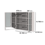 Double Door Beige Bathroom Mirror Cabinet with Lights Demister & Shaver Socket 780 x 700mm- Sidra