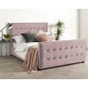 Siena King Bed Frame in Blush Plush Velvet