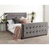 Siena King Bed Frame in Steel Plush Velvet