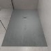 1000x800mm Stone Resin Grey Slate Effect Low Profile Rectangular Shower Tray with Grate - Siltei