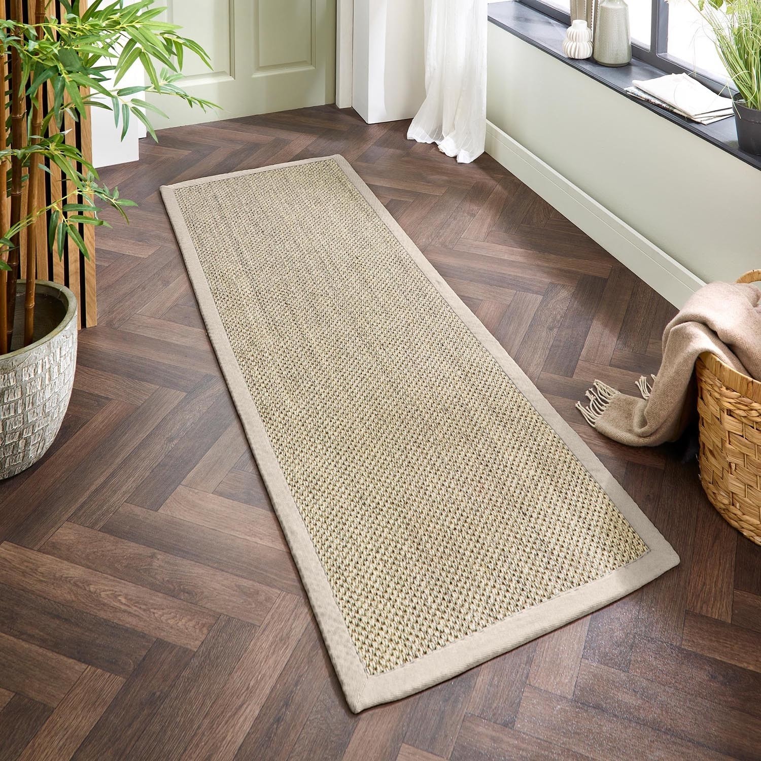 Sisal Runner Rug Border 200 x 67 cm Sisal Origins
