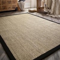Large Sisal Beige Rug with Black Border - 290 x 200 cm - Sisal - Origins
