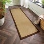 Sisal Beige Runner Rug with Brown Border - 200 x 67 cm - Sisal - Origins