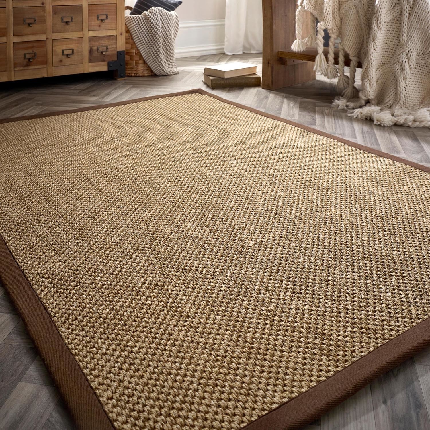 Sisal Beige Rug Border 170 x 120 cm Sisal Origins