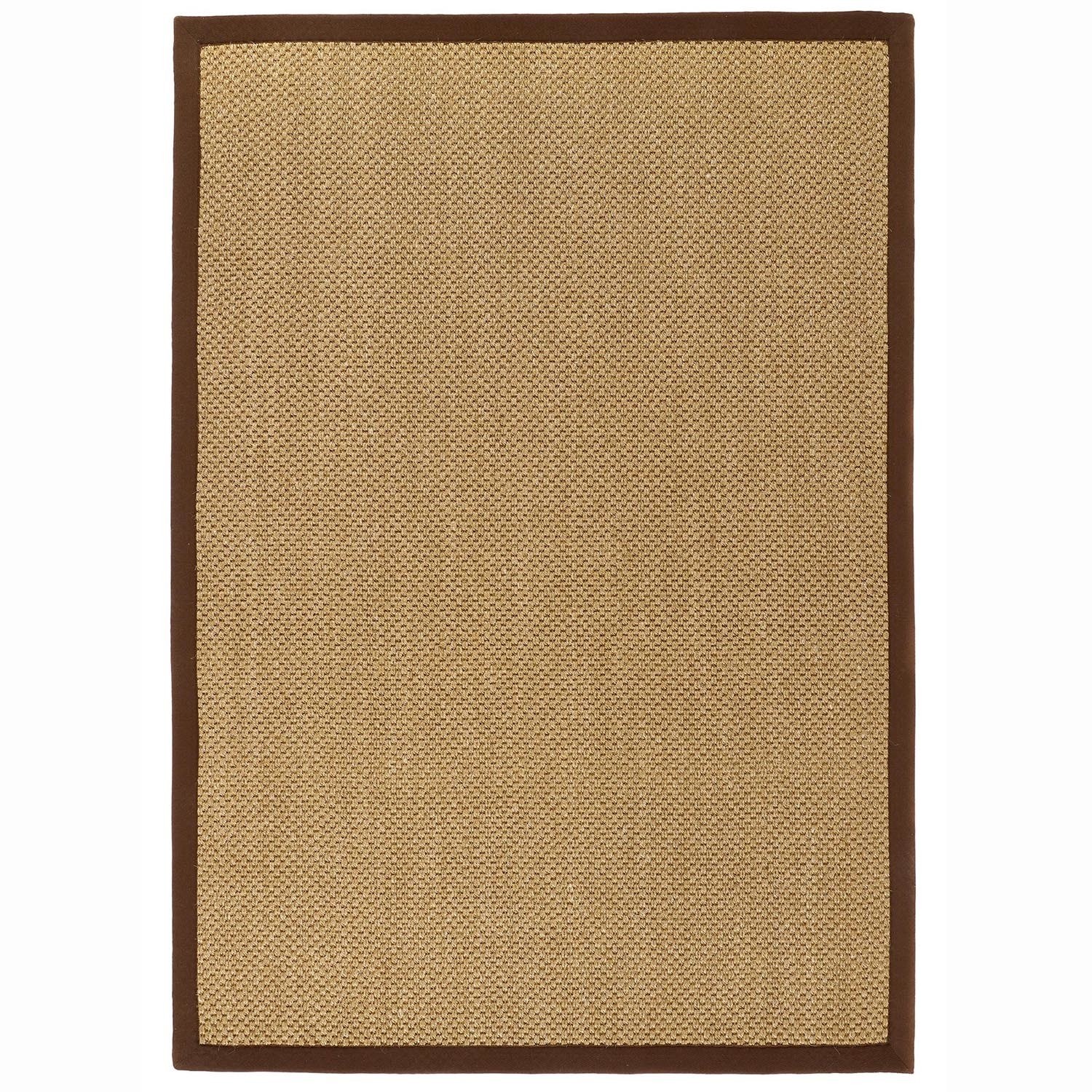 Large Sisal Beige Rug with Brown Border - 290 x 200 cm - Sisal ...