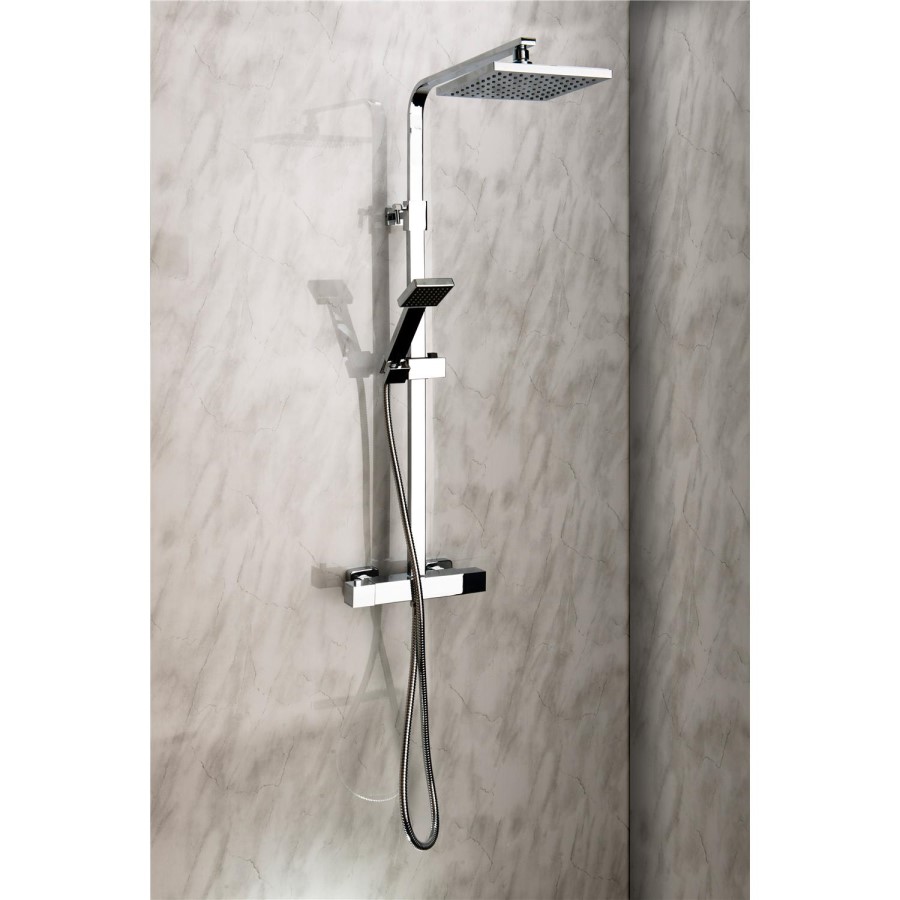 Cubic Square Shower with Thermostatic Valve & Slide Rail Kit