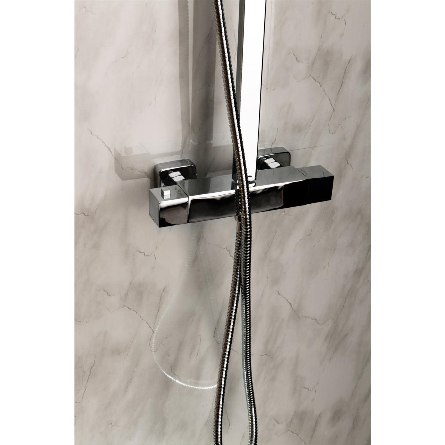Cubic Square Shower with Thermostatic Valve & Slide Rail Kit