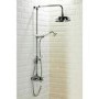 GRADE A1 - Traditional Round Riser Rail Shower with Diverter & Slide Rail Kit