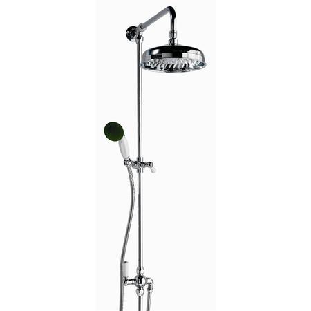 Traditional Round Riser Rail Shower with Diverter & Slide Rail Kit