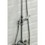 GRADE A1 - Traditional Round Riser Rail Shower with Diverter & Slide Rail Kit