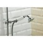 GRADE A1 - Traditional Round Riser Rail Shower with Diverter & Slide Rail Kit