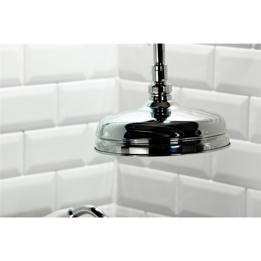 GRADE A2 - Traditional Round Riser Rail Shower with Diverter & Slide Rail Kit