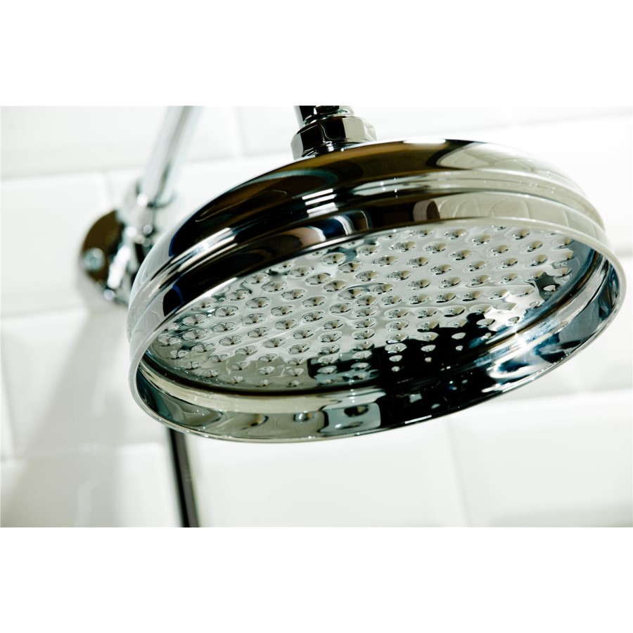 GRADE A2 - Traditional Round Riser Rail Shower with Diverter & Slide Rail Kit
