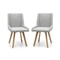 Skandi Pair of Grey Weave Dining Chairs