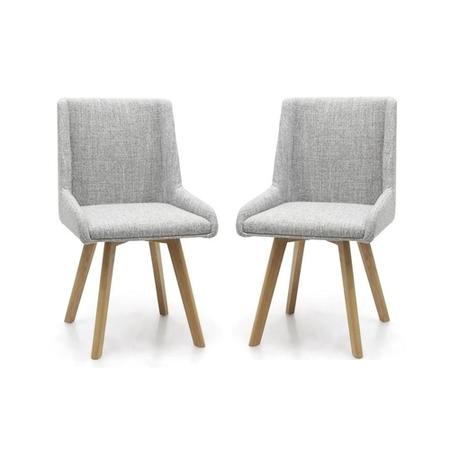 Skandi Pair of Grey Weave Dining Chairs
